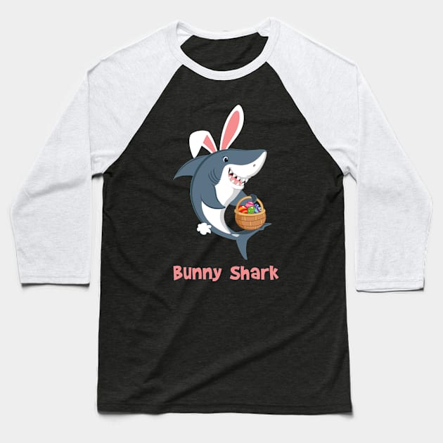 Bunny Shark Happy Easter Funny T-shirt Baseball T-Shirt by reynoldsouk4